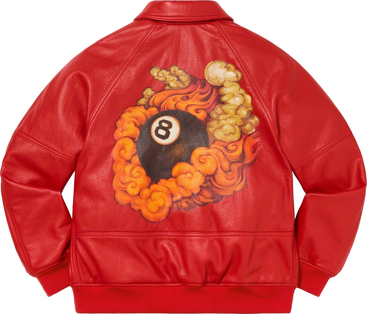 Martin Wong/Supreme Schott® 8-Ball Leather Varsity Jacket view 7